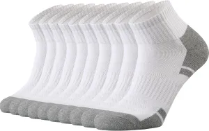 Ortis Cotton Moisture Wicking Mesh Ventilating Running Cushion Low Cut Socks for Men 10 Pack
