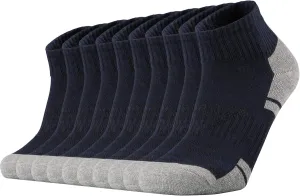 Ortis Cotton Moisture Wicking Mesh Ventilating Running Cushion Low Cut Socks for Men 10 Pack