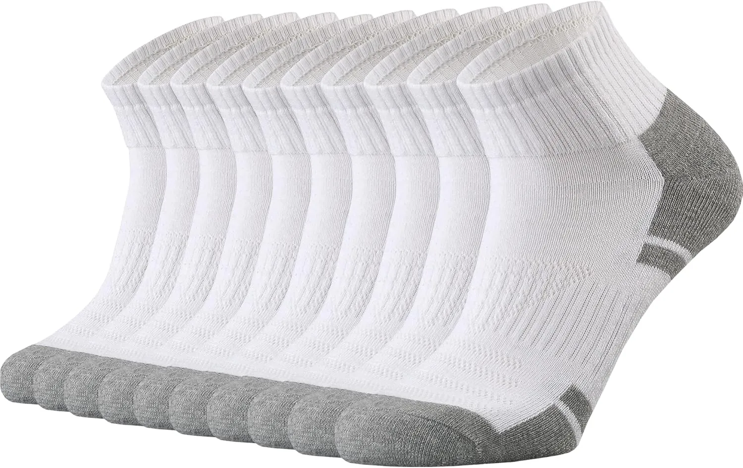 Ortis Cotton Moisture Wicking Mesh Ventilating Running Cushion Low Cut Socks for Men 10 Pack