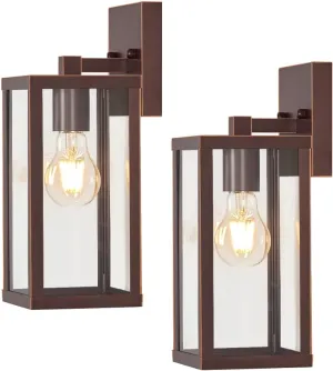 Outdoor Modern Wall Light Fixtures,Exterior Lighting Fixtures Wall Mount,Outside Porch Sconce Lights Waterproof,Wall Lamps for House,Patio,Front Door.Oil Rubbed Bronze,2 Pack