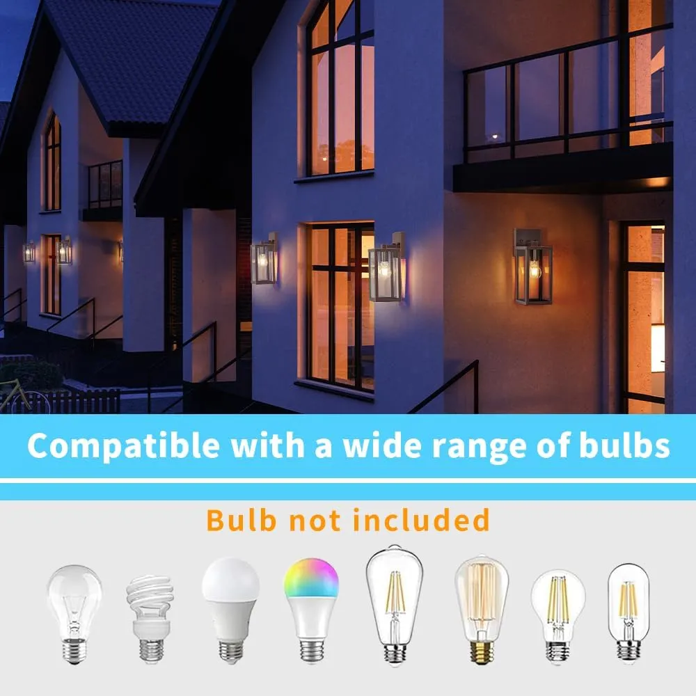 Outdoor Modern Wall Light Fixtures,Exterior Lighting Fixtures Wall Mount,Outside Porch Sconce Lights Waterproof,Wall Lamps for House,Patio,Front Door.Oil Rubbed Bronze,2 Pack