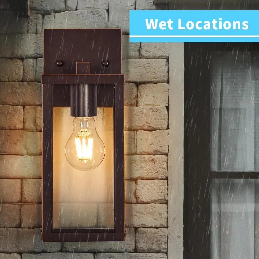 Outdoor Modern Wall Light Fixtures,Exterior Lighting Fixtures Wall Mount,Outside Porch Sconce Lights Waterproof,Wall Lamps for House,Patio,Front Door.Oil Rubbed Bronze,2 Pack