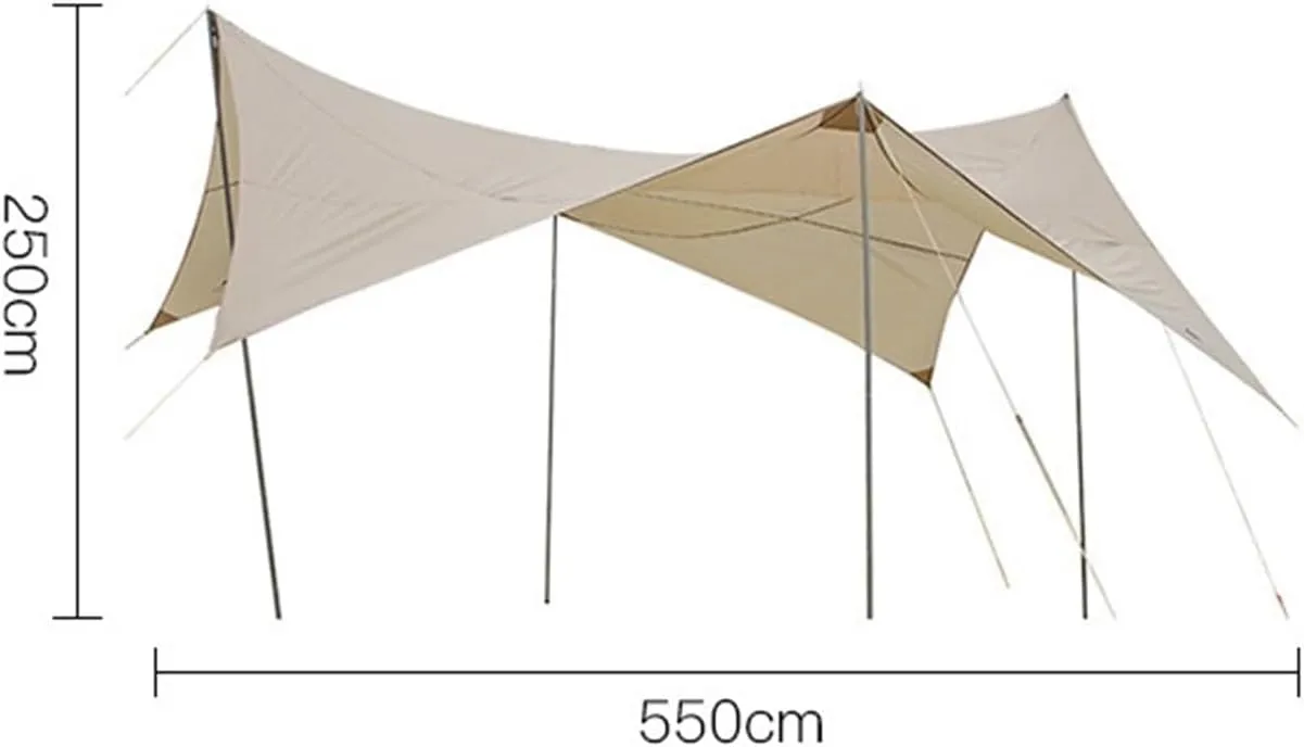 Outdoor Octagonal Canopy Camping Tent Picnic Rainproof Camping Awning(WhiteOxford)