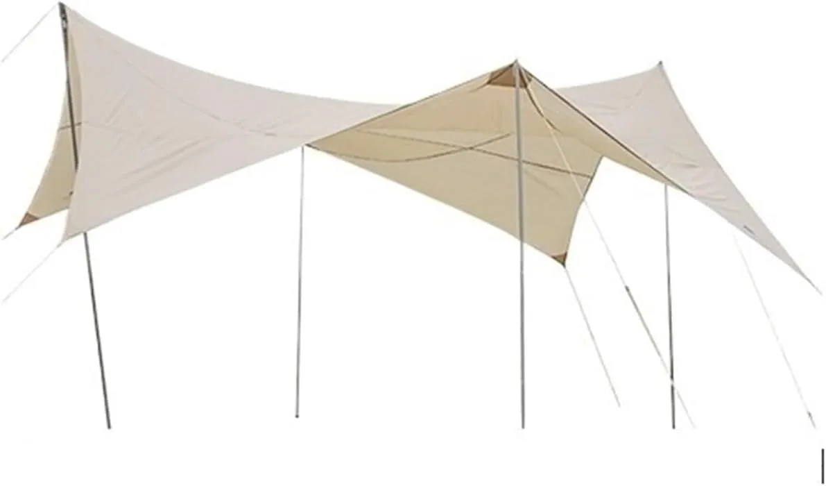 Outdoor Octagonal Canopy Camping Tent Picnic Rainproof Camping Awning(WhiteOxford)
