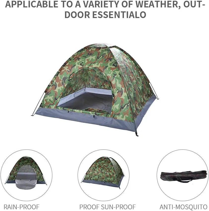 Outvita Camping Dome Tent, 1-4 Person Waterproof Windproof Easy Setup Spacious Family Tents with Carry Bag & Rain Fly for Hiking Backpacking Traveling Glamping Beach