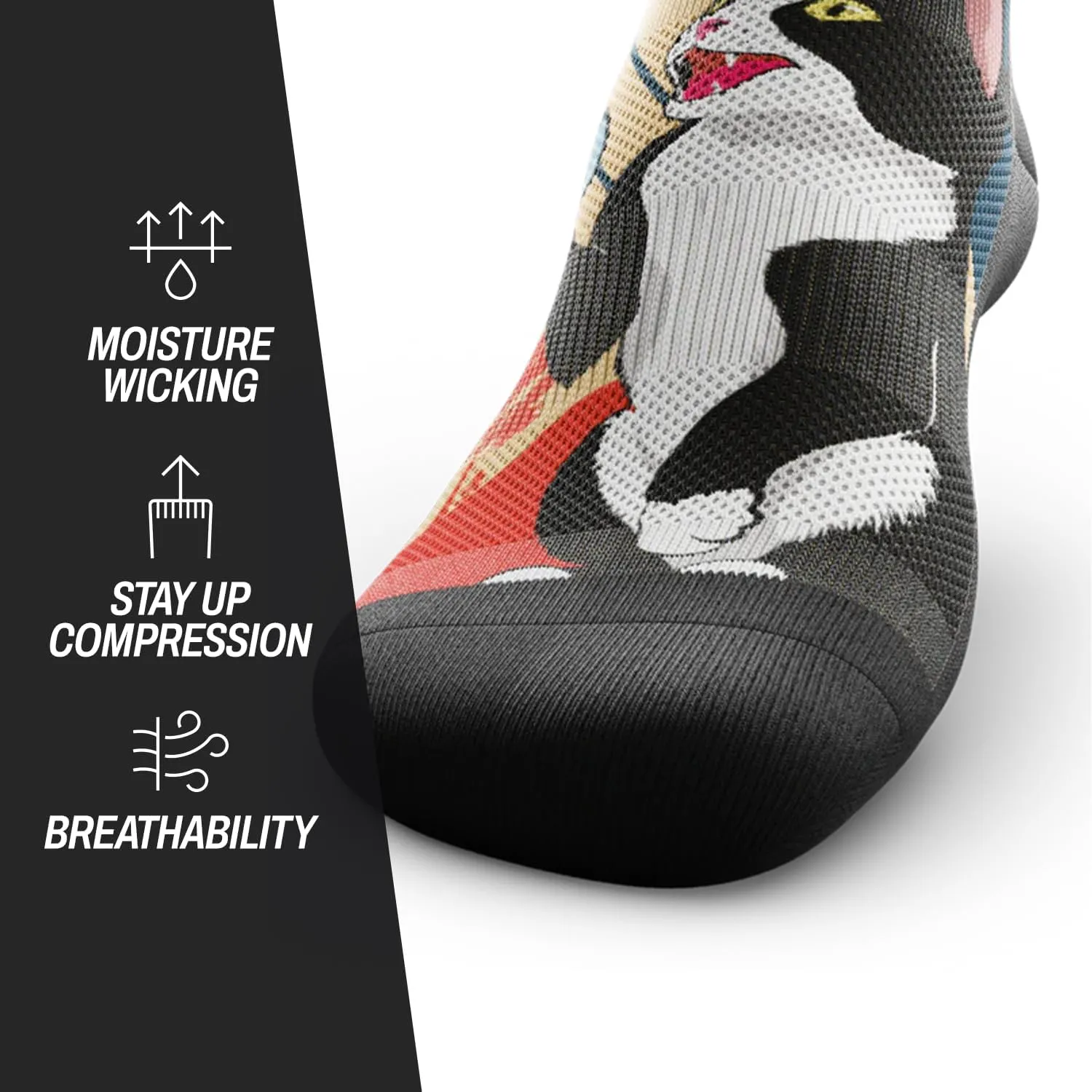 Outway Crew Socks for Men & Women, Breathable, Moisture-Wicking Athletic Socks with Arch Support, Colorful, Durable Blend