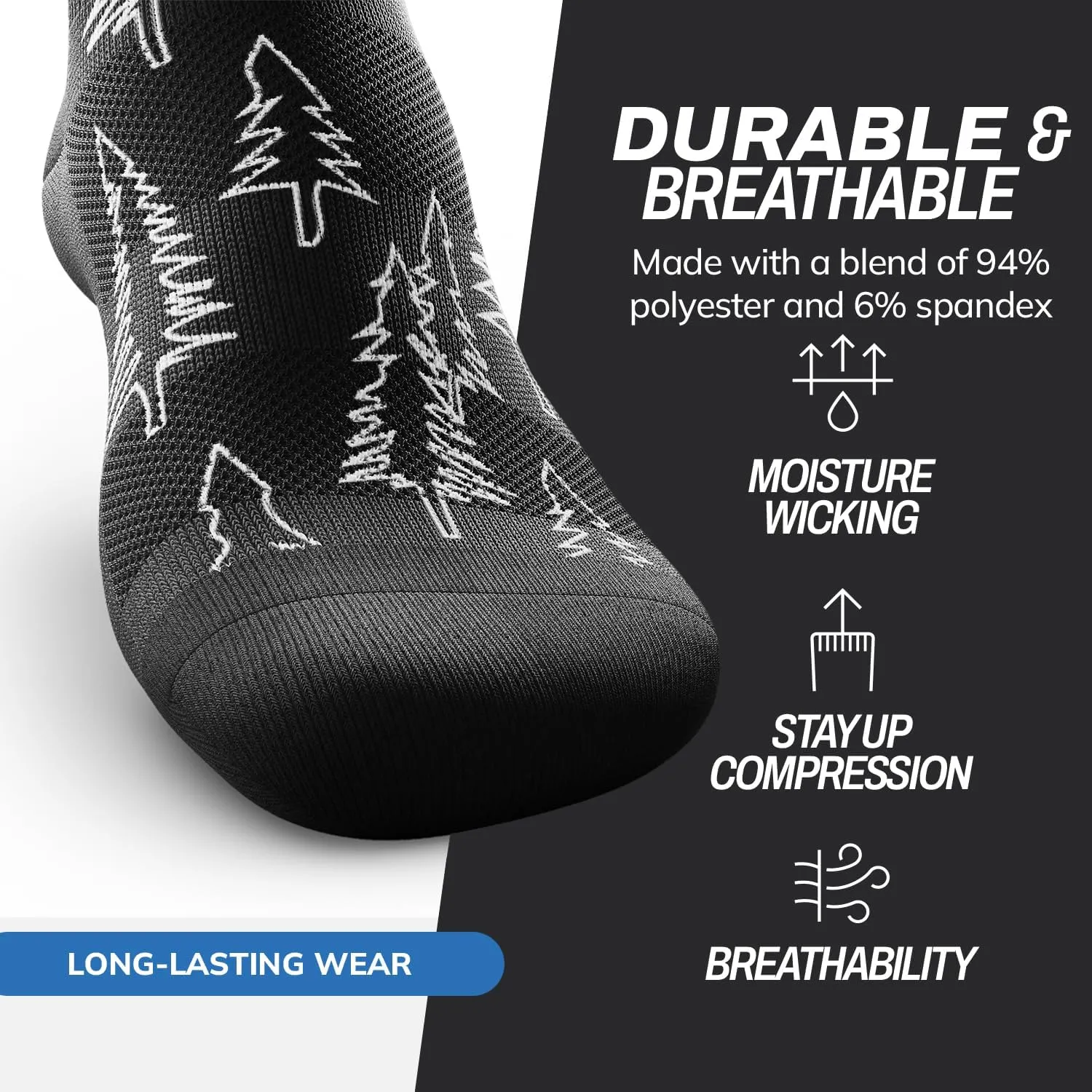 Outway Knee High Compression Socks for Men & Women, Moisture-Wicking Athletic Long Socks, Colorful and Comfortable Fit