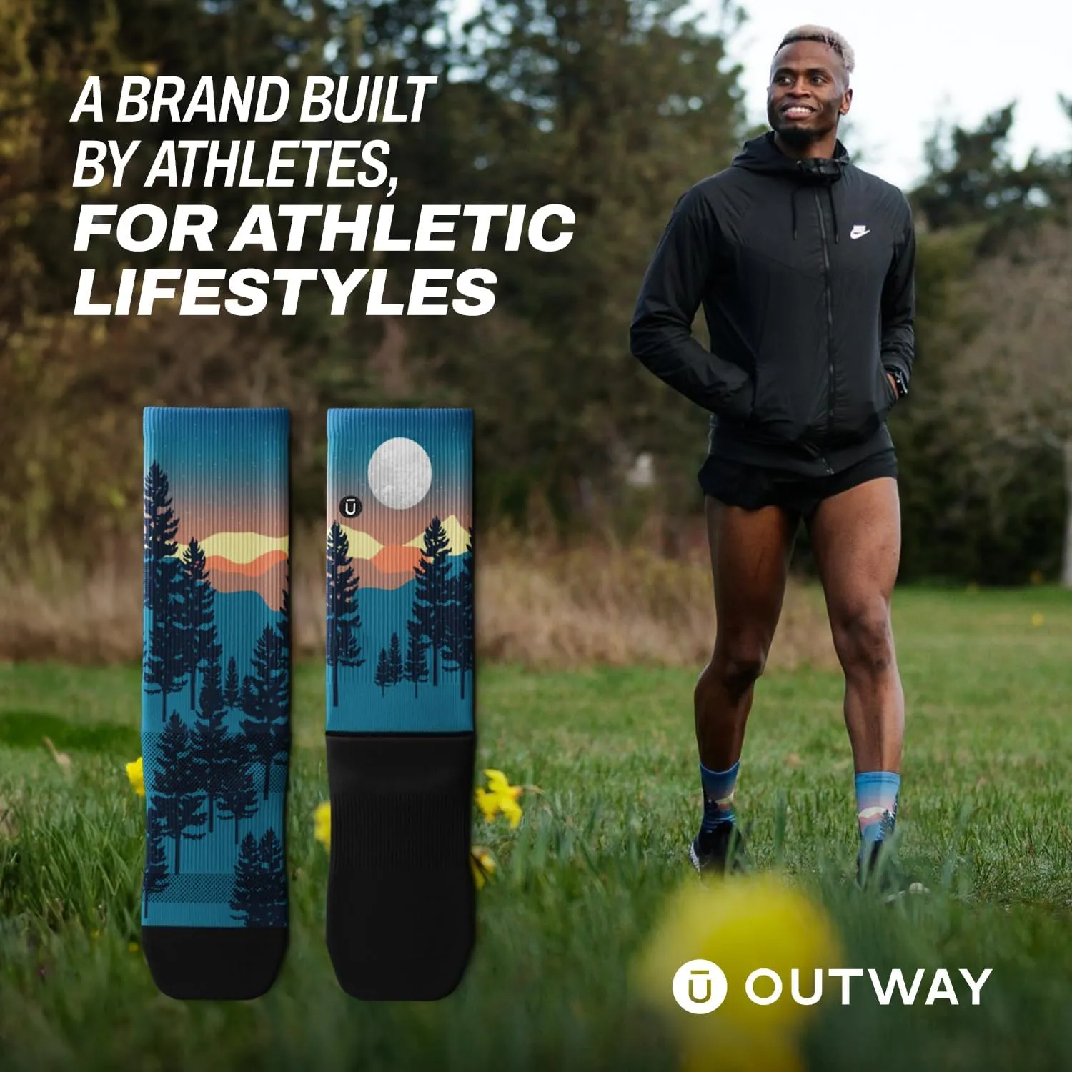 Outway Novelty Crew Socks for Men & Women, Breathable, Moisture-Wicking Athletic Calf Socks with Arch Support