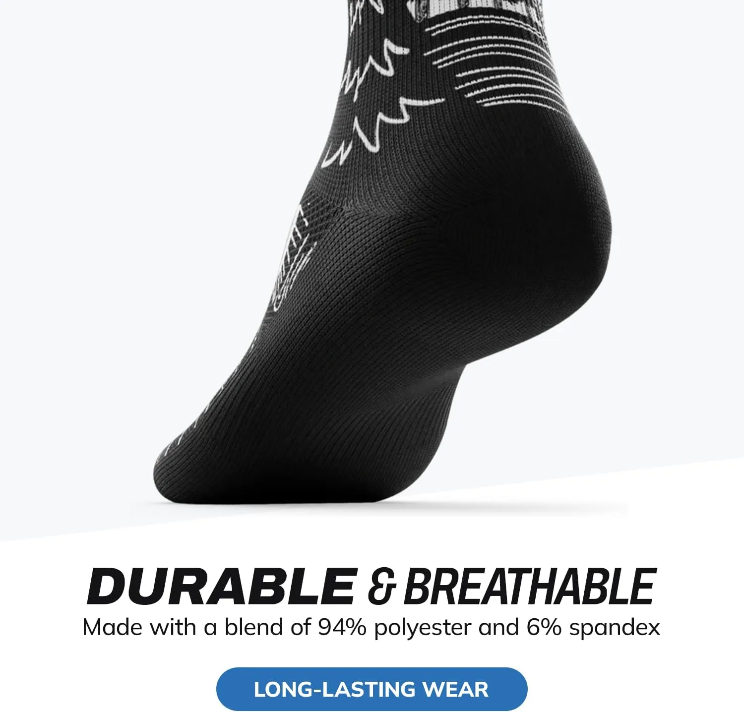 Outway Novelty Crew Socks for Men & Women, Breathable, Moisture-Wicking Athletic Calf Socks with Arch Support