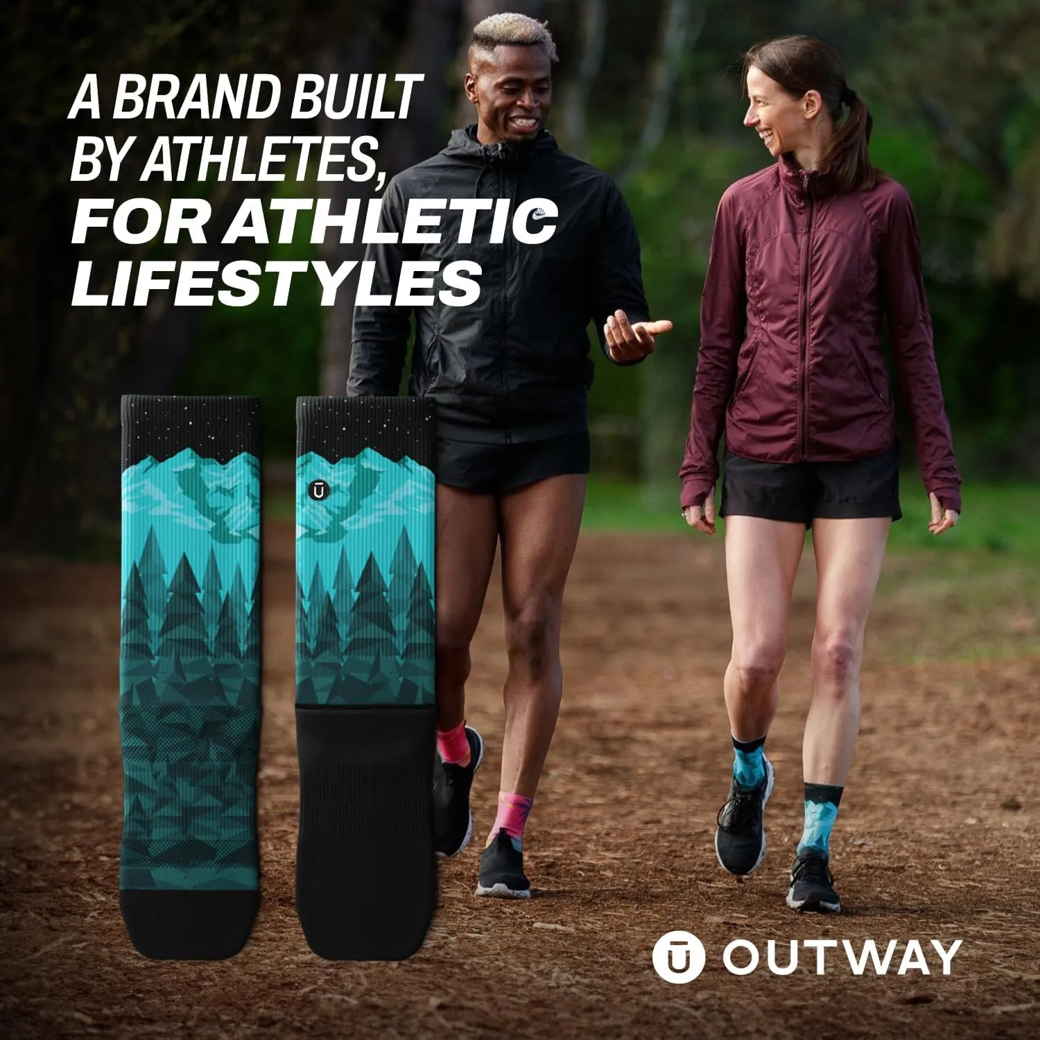 Outway Novelty Crew Socks for Men & Women, Breathable, Moisture-Wicking Athletic Calf Socks with Arch Support