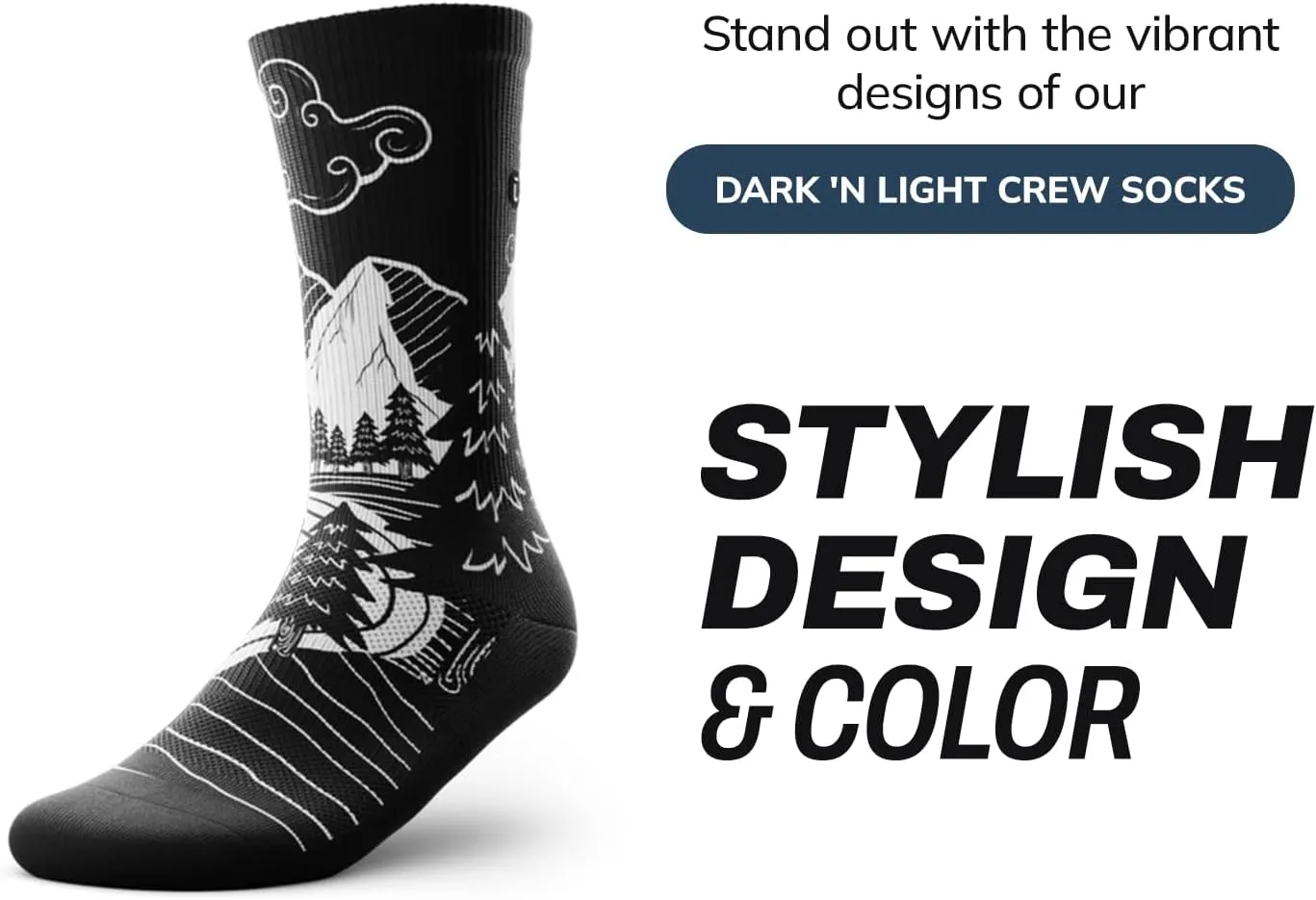 Outway Novelty Crew Socks for Men & Women, Breathable, Moisture-Wicking Athletic Calf Socks with Arch Support