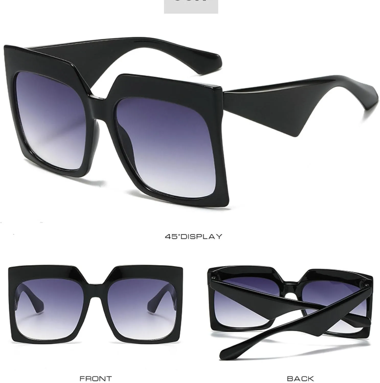 Oversized Frame Sunglasses Women Retro Trending Luxury Eyewear Shades Uv400 Sun Glasses