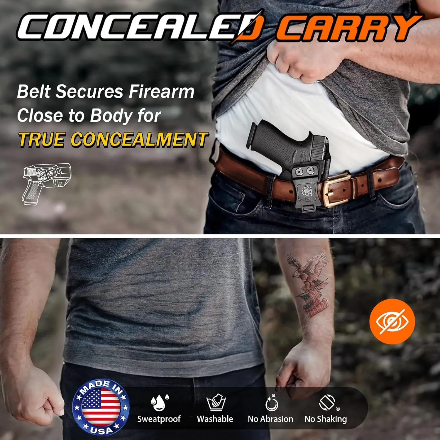 P320 Holster IWB Kydex Holster Custom Fit: Sig Sauer P320-M18/P320-Compact/P320-Carry Pistol – Inside Waistband Concealed Carry – Adjustable Cant & 'Posi-Click' Retention – No Wear No Jitter - US Made