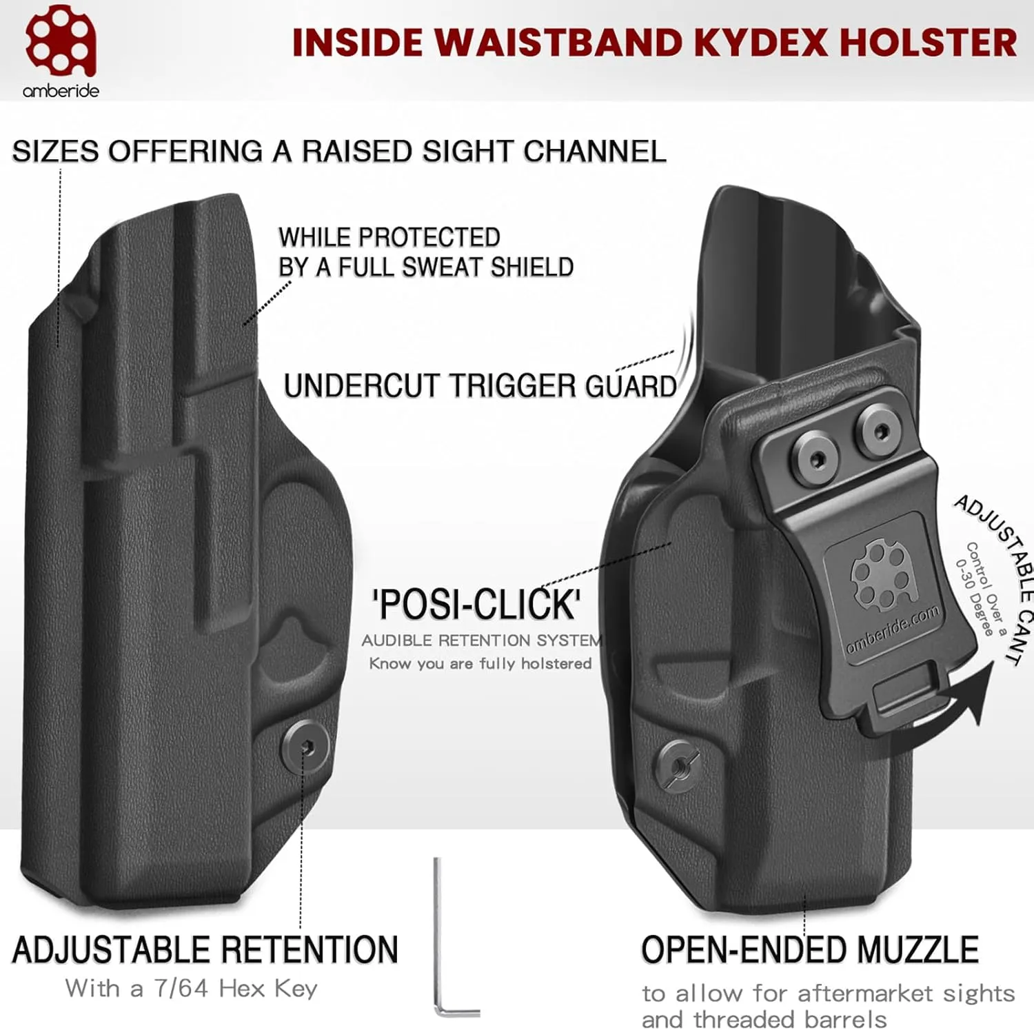 P320 Holster IWB Kydex Holster Custom Fit: Sig Sauer P320-M18/P320-Compact/P320-Carry Pistol – Inside Waistband Concealed Carry – Adjustable Cant & 'Posi-Click' Retention – No Wear No Jitter - US Made