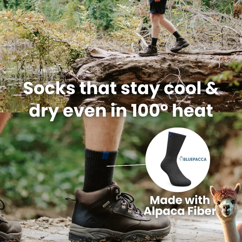 Pack of 6 Alpaca Wool Socks - Moisture Wicking, Temperature Regulating, Construction, Hiking & Activewear