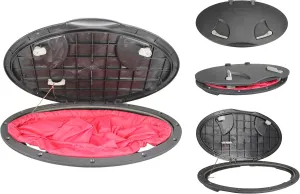 Pactrade Marine Boat Kayak Canoe Fishing Rigging Sailing Heavy Duty 20'' Waterproof Hatch Deck Plate Kit Cover w/ Storage Bag