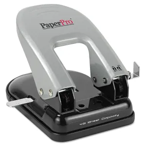Paperpro-Bostitch 2340 Indulge 2-Hole Punch, 40-Sheet Capacity, Black/Silver