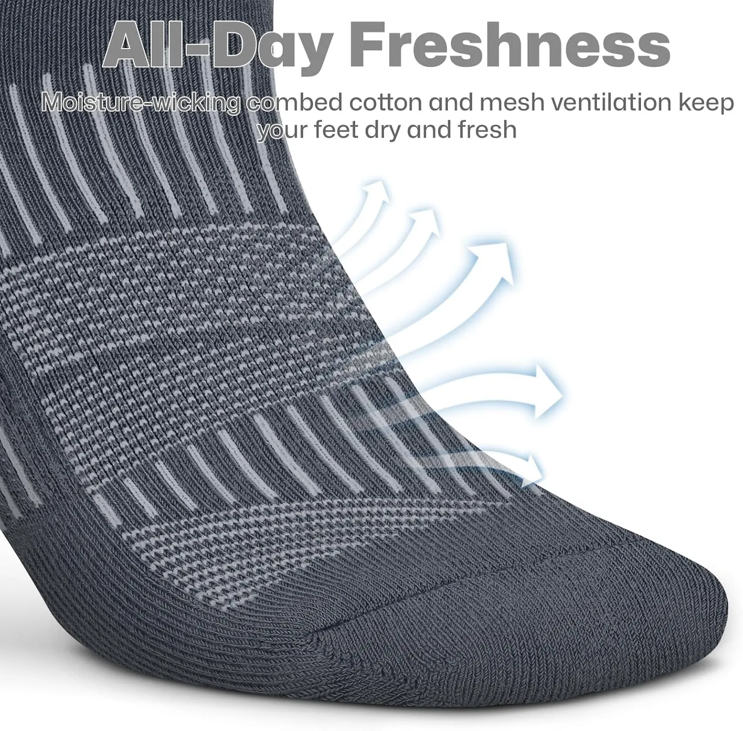 PAPLUS Ankle Running Socks 5 Pairs, Athletic Cushioned Anti-Blister Low Cut No Show Sports Socks for Men Women