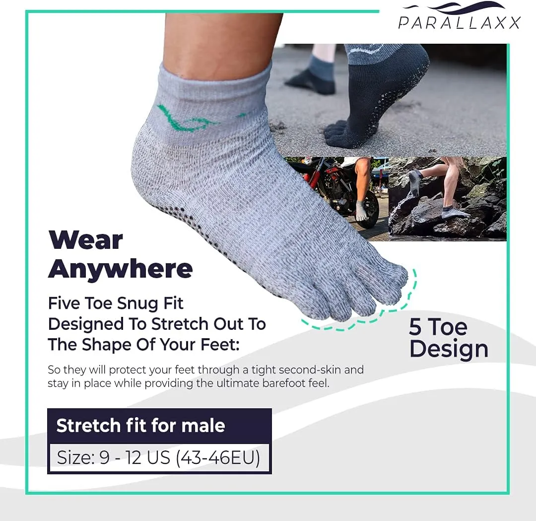 Parallaxx Barefoot Action Socks - Cut Resistant socks for foot protection, Toe Socks for Men and Women