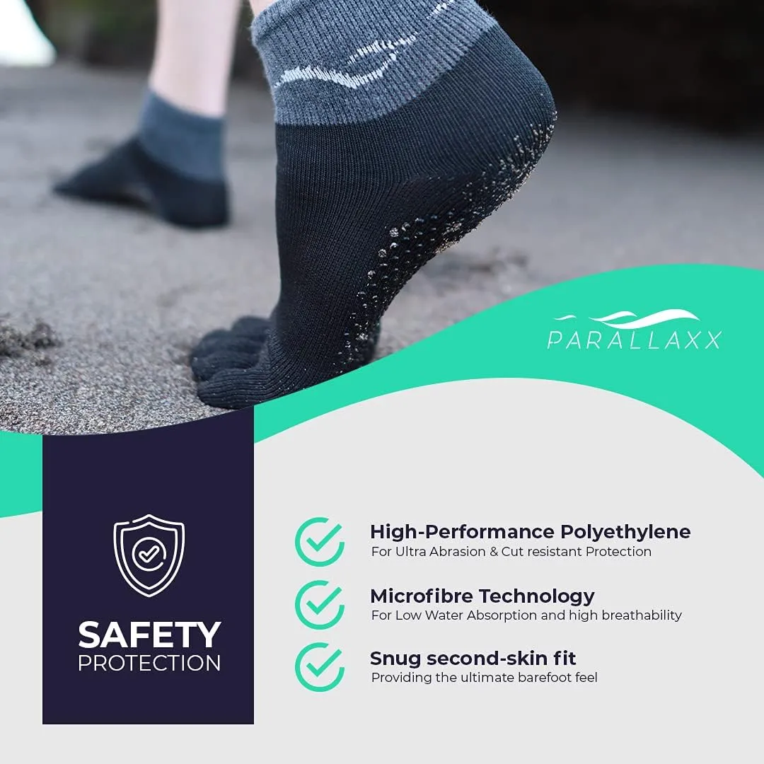 Parallaxx Barefoot Action Socks - Cut Resistant socks for foot protection, Toe Socks for Men and Women