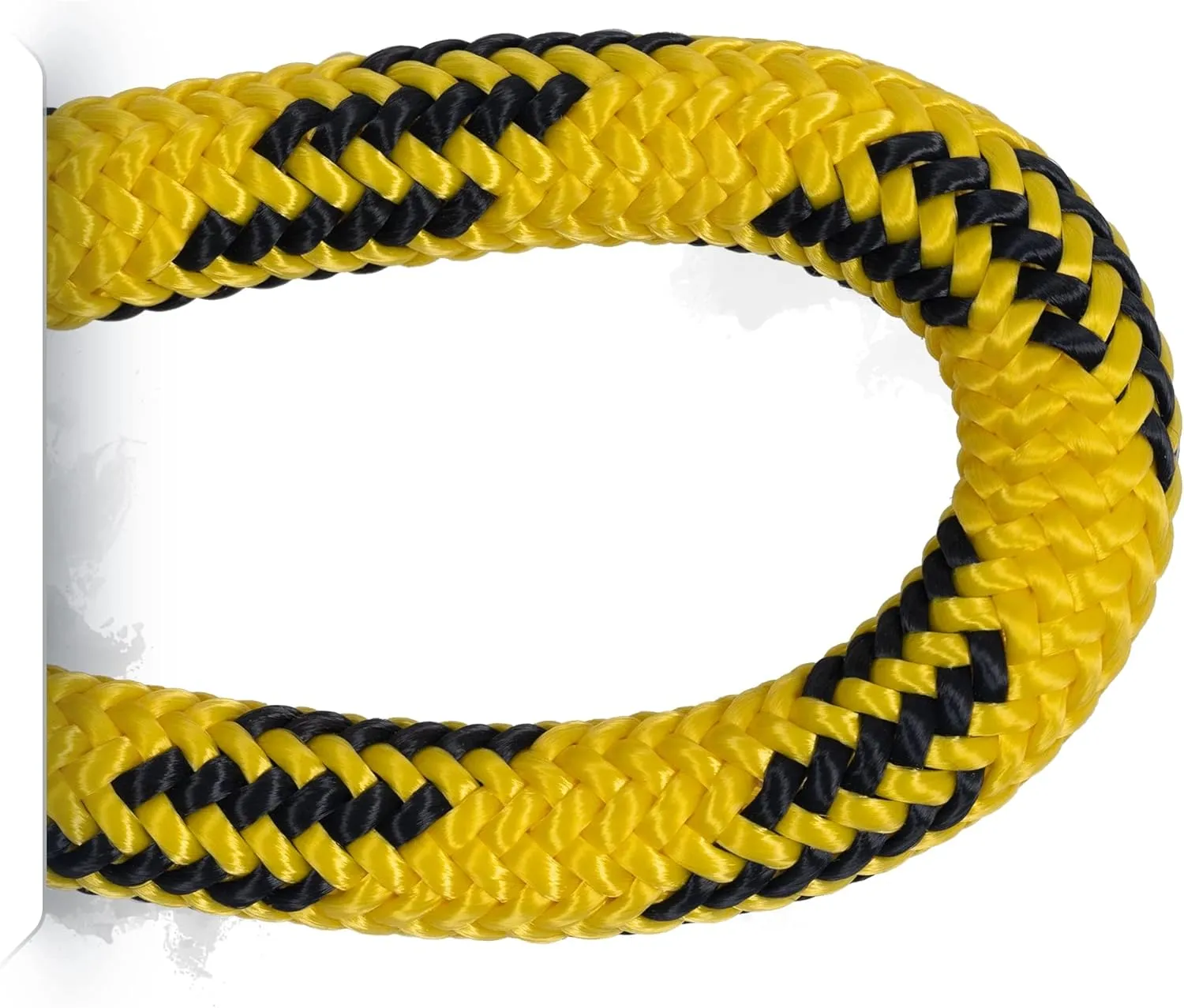 Pelican Rope 24-Strand 7/16 in (11 mm), USA Made Arborist Rope - 7,000 lb MBS - Static Climbing Rope - Lightweight - Arborist-24™ - 200 Ft - Plain End - Yellow Black