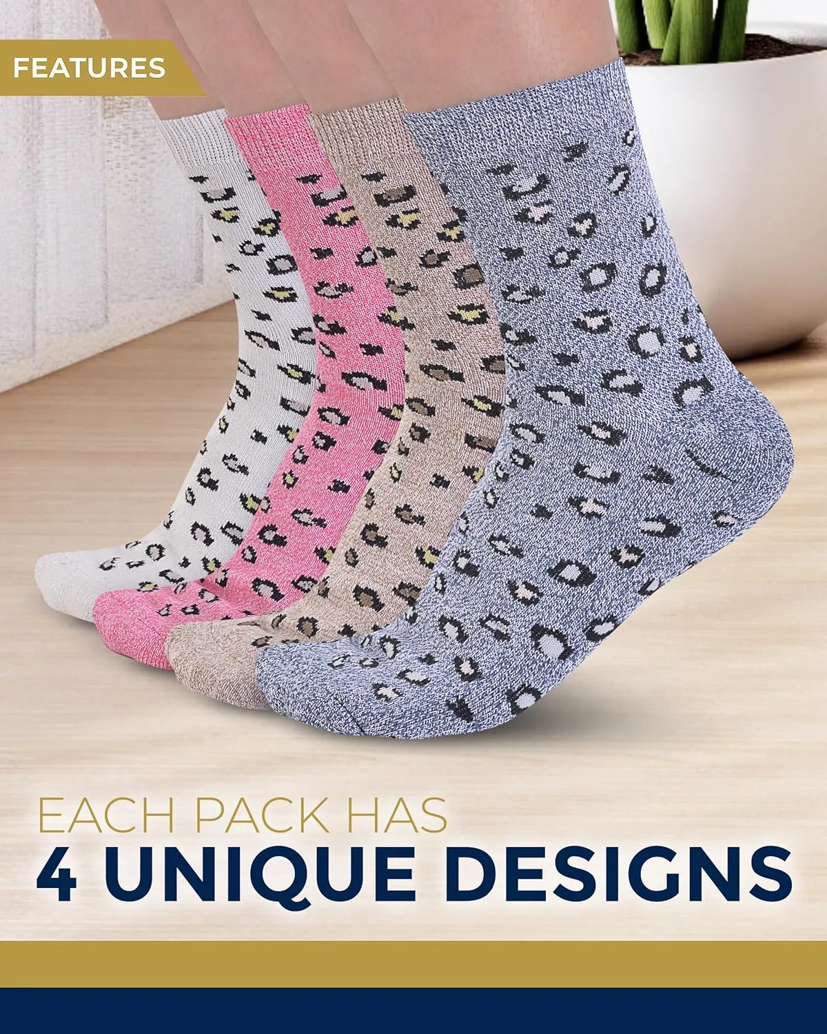 Pembrook Diabetic Socks for Women & Men - 4 Pairs Ankle Bamboo Viscose Socks Woman | Womens Diabetic Socks Size 9-11