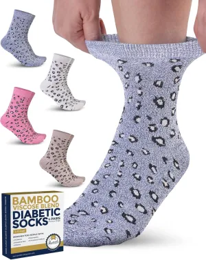 Pembrook Diabetic Socks for Women & Men - 4 Pairs Ankle Bamboo Viscose Socks Woman | Womens Diabetic Socks Size 9-11