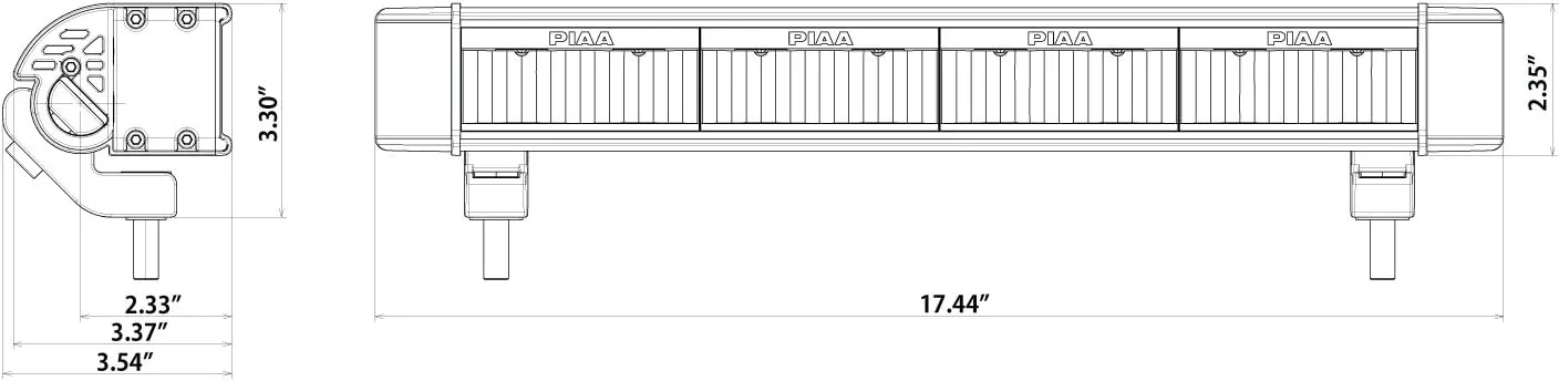 Piaa 22-07218 RF Series Yellow 18" SAE Compliant Fog Beam LED Light Bar Kit