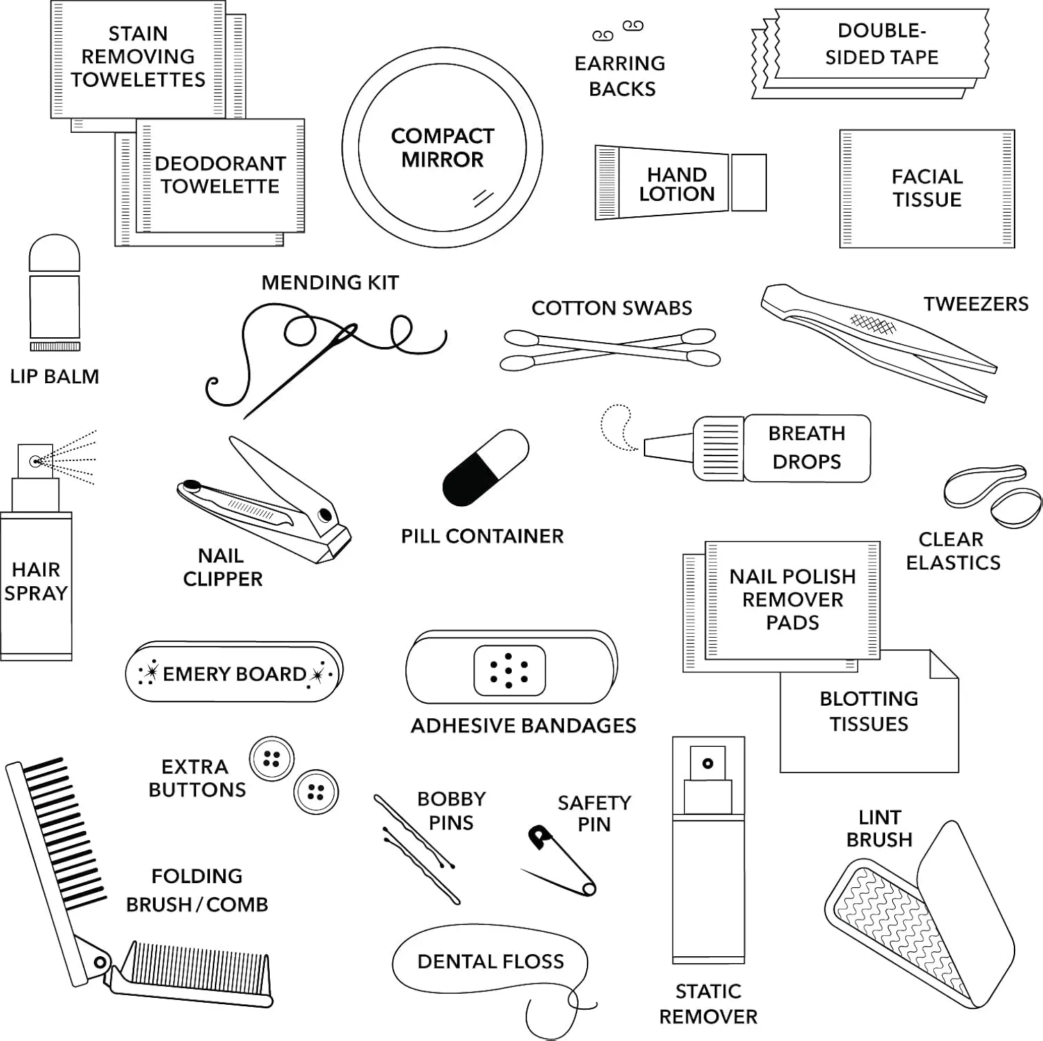 Pinch Provisions Shemergency Kit for Her, 40 Emergency Essential Items, Compact, Multi-Functional Pouch, Gift for Women, Birthday, Bachelorette Parties, and More!