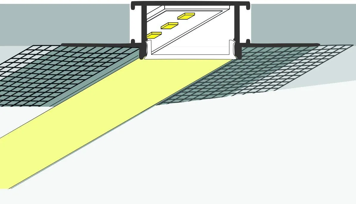 Plaster-in LED Aluminum Channel 6-Pack 3.3ft with Flange for LED Strip, Drywall Aluminum Profile with Clip-in Diffuser and End Caps