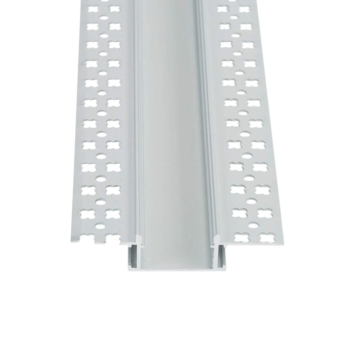 Plaster-in LED Aluminum Channel 6-Pack 3.3ft with Flange for LED Strip, Drywall Aluminum Profile with Clip-in Diffuser and End Caps