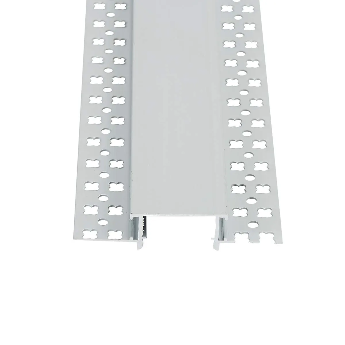 Plaster-in LED Aluminum Channel 6-Pack 3.3ft with Flange for LED Strip, Drywall Aluminum Profile with Clip-in Diffuser and End Caps