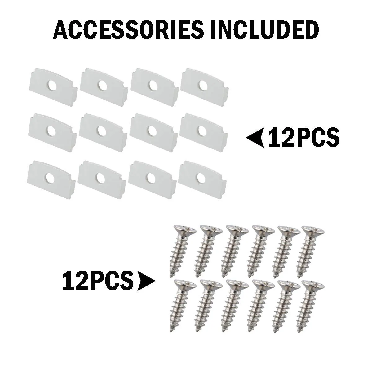 Plaster-in LED Aluminum Channel 6-Pack 3.3ft with Flange for LED Strip, Drywall Aluminum Profile with Clip-in Diffuser and End Caps