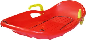 Plastic Snow Sled Combofor Kids and Adult,Flexible Kids Toddler Plastic Toboggan Snow Sled with Pull Rope Brakes Seat Handles Lightweight for Ice Grass Sand Beach Skiing,Red