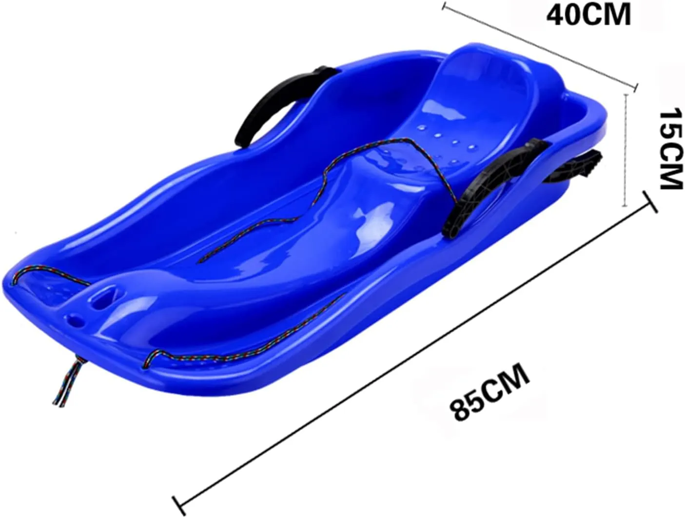 Plastic Snow Sled, Durable Downhill Sprinter Toboggan Snow Sled for Kids Boys Girls Adults with Built-in Handles and Pulling Rope, for Ice Grass Sand Beach Skiing,Purple