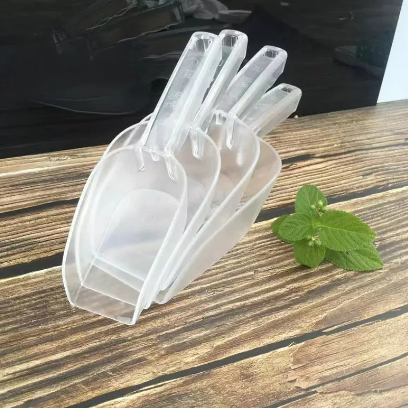 Plastic Transparent Ice Scoop Rice Spoon PC Material Ice Scraper Large Size for Supermarket and Bar