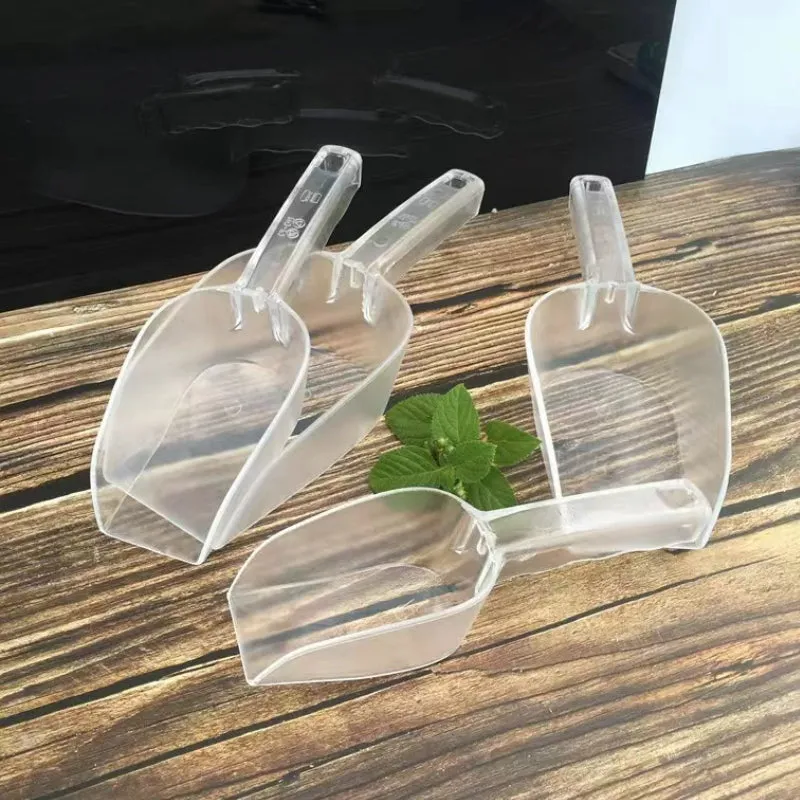 Plastic Transparent Ice Scoop Rice Spoon PC Material Ice Scraper Large Size for Supermarket and Bar