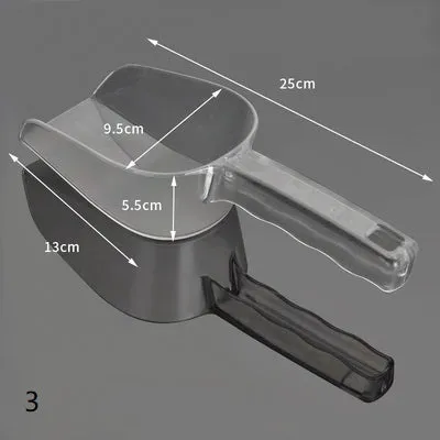 Plastic Transparent Ice Scoop Rice Spoon PC Material Ice Scraper Large Size for Supermarket and Bar