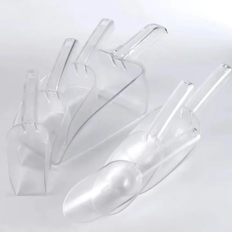 Plastic Transparent Ice Scoop Rice Spoon PC Material Ice Scraper Large Size for Supermarket and Bar