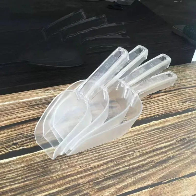 Plastic Transparent Ice Scoop Rice Spoon PC Material Ice Scraper Large Size for Supermarket and Bar