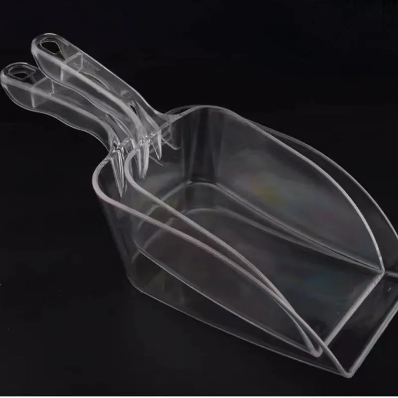 Plastic Transparent Ice Scoop Rice Spoon PC Material Ice Scraper Large Size for Supermarket and Bar
