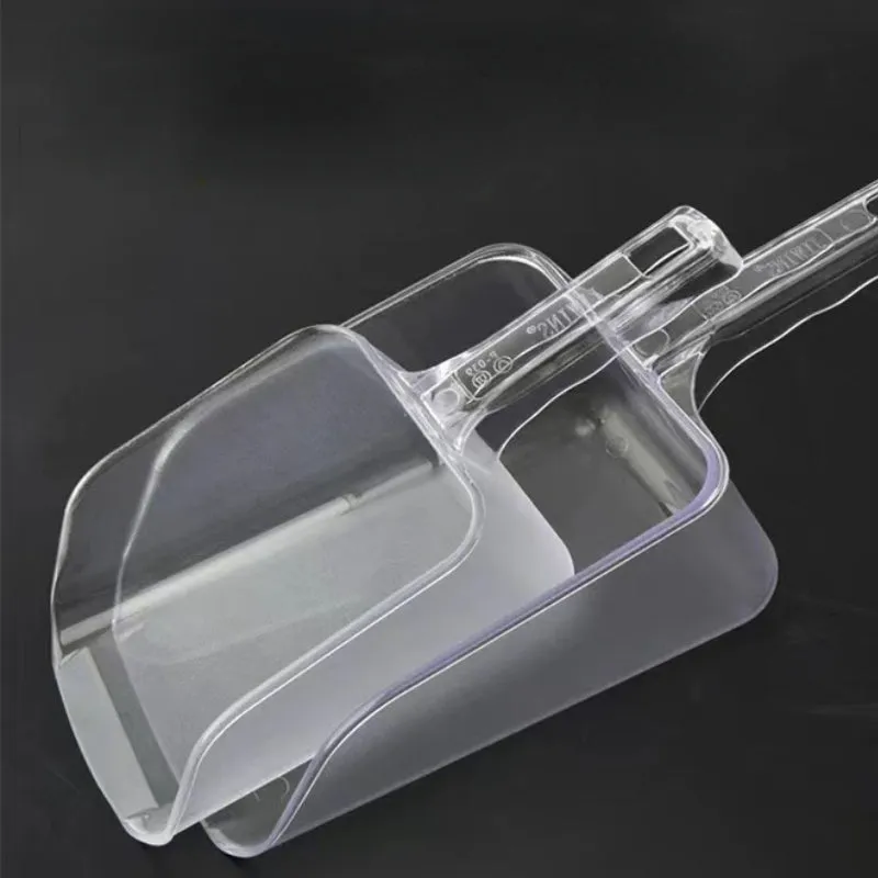 Plastic Transparent Ice Scoop Rice Spoon PC Material Ice Scraper Large Size for Supermarket and Bar