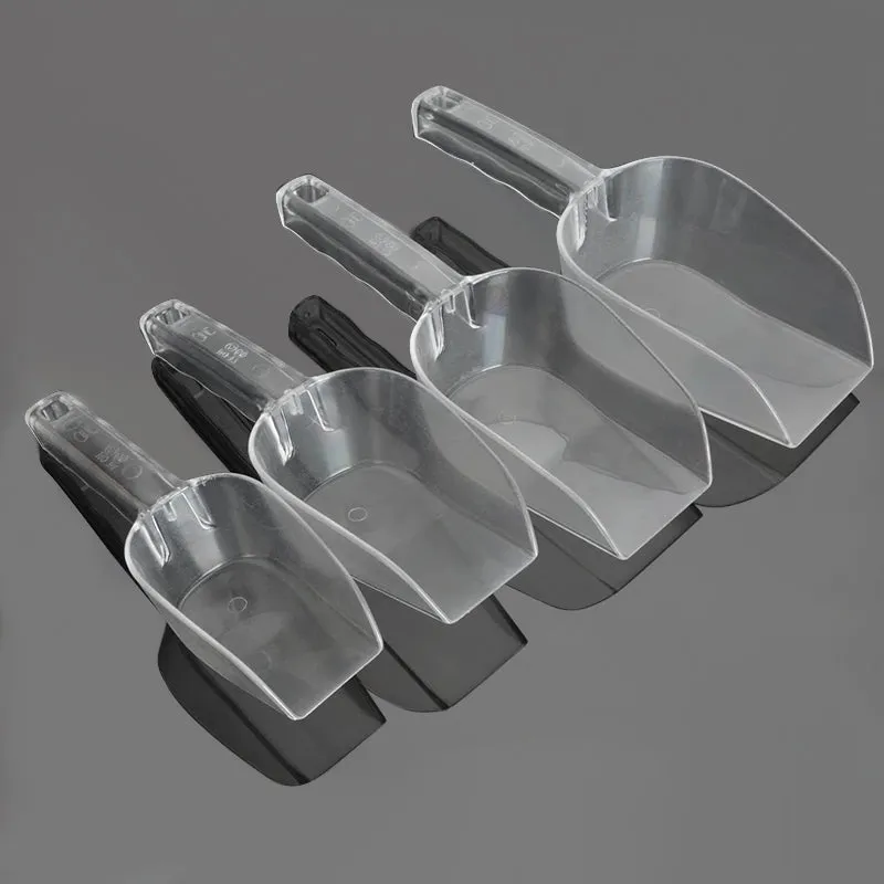 Plastic Transparent Ice Scoop Rice Spoon PC Material Ice Scraper Large Size for Supermarket and Bar