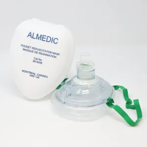 Pocket Resuscitator CPR Pocket Mask - Adult - White Case w/Clip