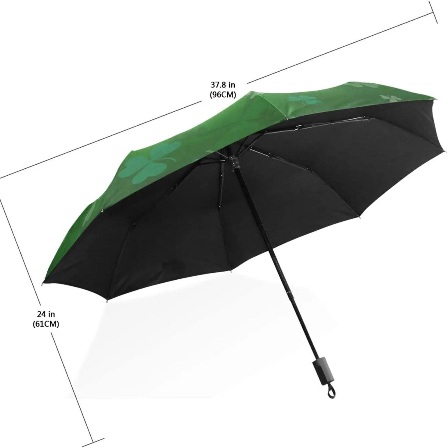 Poeticcity Travel Umbrella, Hand Open Close Windproof Waterproof Folding Umbrella, Black Tape Compact Canopy Strong Anti UV Ray Parasol
