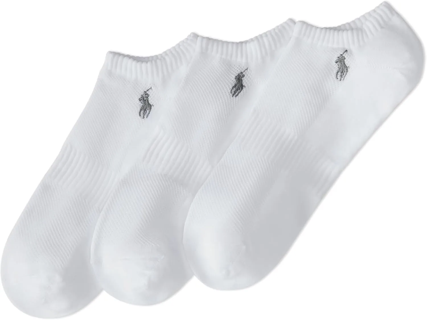 POLO RALPH LAUREN Men's Atheltic Performance Tech Low Cut Socks - 3 Pair Pack - Moisture Wicking Mesh