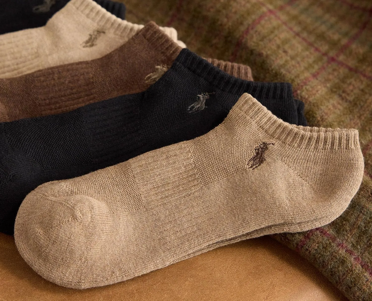 POLO RALPH LAUREN Men's Athletic Performance Cotton Low Cut Socks-6 Pair Pack-Moisture Wicking Mesh