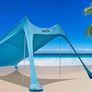 Pop Up Beach Tent and Beach Canopy Sun Shelter UPF50  with Sand Shovel, Ground Pegs and 2 Aluminum Poles Beach Shade Beach Tent pop up Shade Beach Tent Sun shelter Beach Canopy Tent Sun Shade