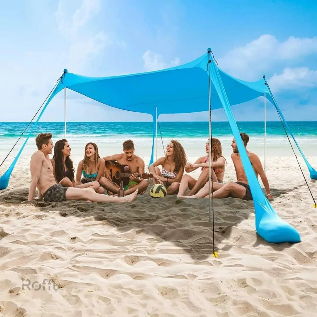Pop Up Beach Tent and Beach Canopy Sun Shelter UPF50  with Sand Shovel, Ground Pegs and 4 Aluminum Poles, Beach Shade, Beach Tent pop up, Shade Beach Tent, Sun shelter, Beach Tent Sun Shade