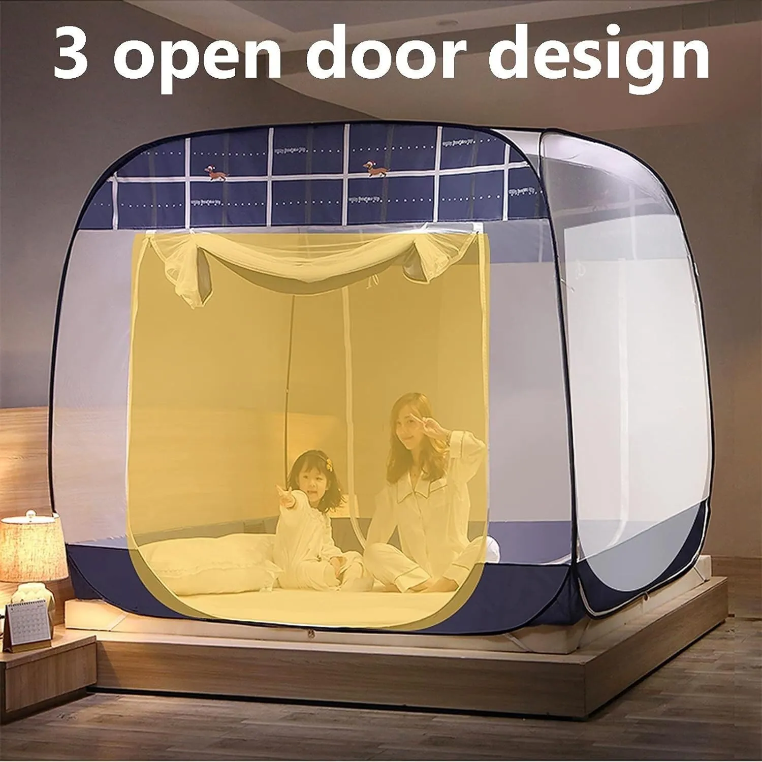 Pop-Up Mosquito Net Portable Camping Mosquito Net, Double Bed, Foldable Travel Mosquito Net Tent(4,1.2 * 2m)